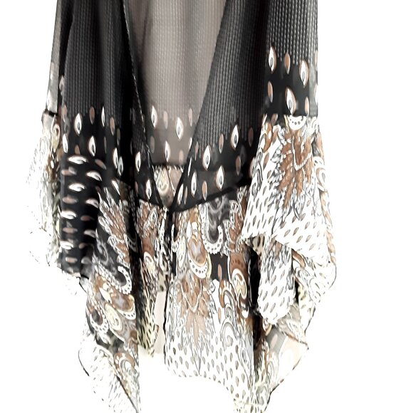 Plus Size 1x Umgee Black and Brown Sheer Vest with Elegant Design - Picture 5 of 12